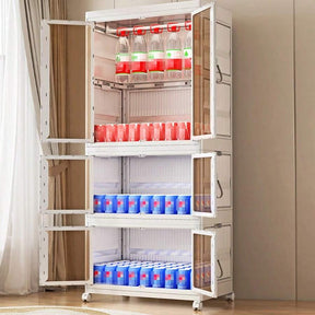 Armadietto Portatile in Plastica con ante in Vetro